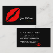 White Red Lips Makeup Artist Visitekaartje (Voorkant / Achterkant)
