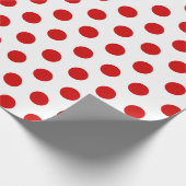 White & Red Medium Polka Dot Kerstmis Cadeaupapier (Hoek)