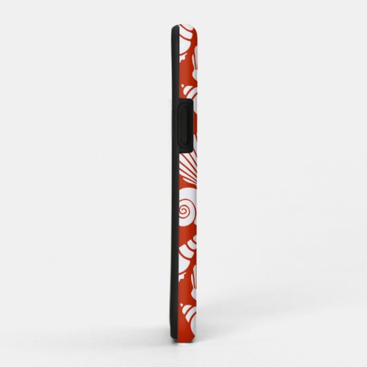 White Red Ocean Nautical Seashells Patroon Case-Mate iPhone Case (Achterkant/rechts)