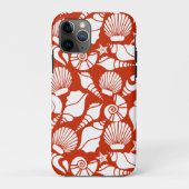 White Red Ocean Nautical Seashells Patroon Case-Mate iPhone Case (Achterkant)