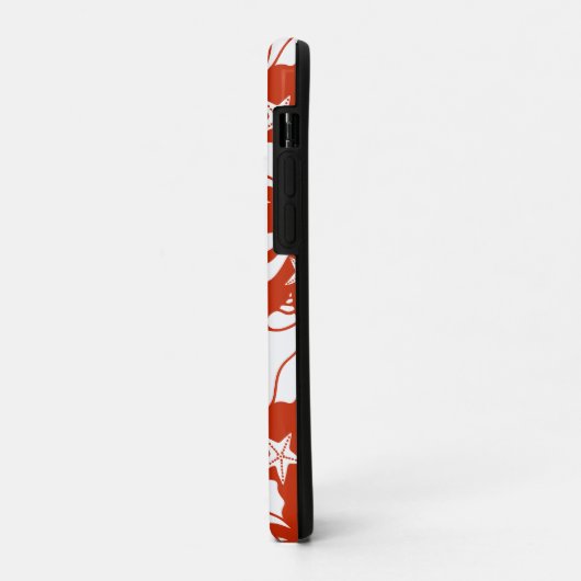 White Red Ocean Nautical Seashells Patroon Case-Mate iPhone Case (Achterkant/links)