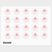 White Red  Ship Wedding Hartelijk dank, Sticker (Vel)