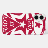 White & Red Star - Bold Contrast "God Is Love" Case-Mate iPhone Case (Achterkant (horizontaal))