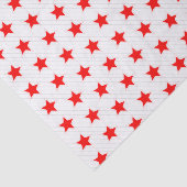 White Red Stars en Grey Stripes Modern Pattern Tissuepapier (Detail)