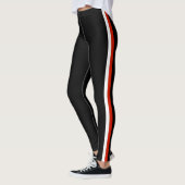 White Red Striped Leggings Sport (Gauche)
