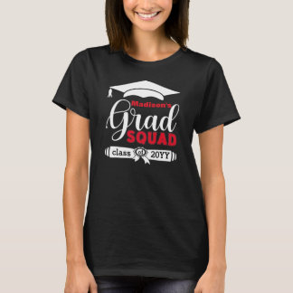 White & Red Text Custom Women Black Afstudeerder S T-shirt