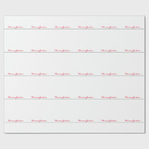 White Red Trendy Handwriting Plain Creative Modern Cadeaupapier