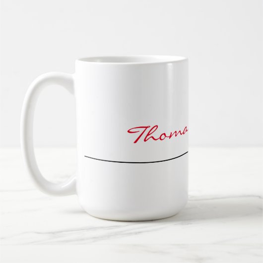 White Red Trendy Handwriting Plain Creative Modern Koffiemok (Links)
