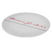 White Red Trendy Handwriting Plain Creative Modern Snijplank (Hoek)