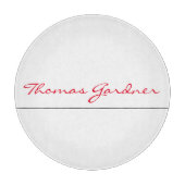 White Red Trendy Handwriting Plain Creative Modern Snijplank (Voorkant)