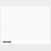 White Red Trendy Handwriting Plain Creative Modern Vierkante Sticker (Vel)