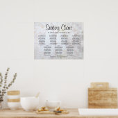 White Reflections 7 Table Wedding Seating Chart Poster (Keuken)