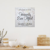 White Reflections Wedding Welcome Sign Poster (Keuken)