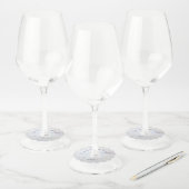 White Reflections Wedding Wine Glass Labels (Set)