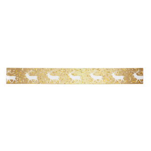 White Reindeer Gold Sparkle Holiday Lint