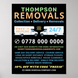 White Removal Vans, Removal Company Adverteren Poster