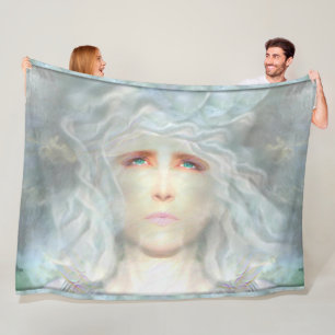 White Renaissance Fleece Blanket Deken
