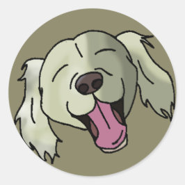 White Retriever Ronde Sticker