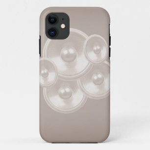 White retro-muziekluidsprekers iPhone 11 hoesje