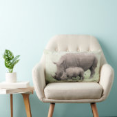 White Rhino & Baby Pillow Kussen (Stoel)