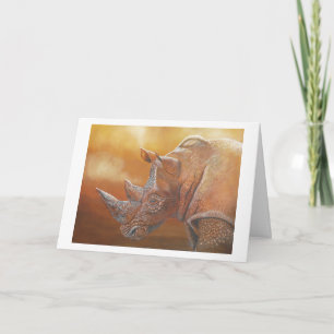 White Rhino Birthday Card Kaart