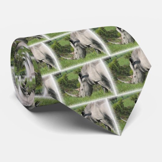 White Rhino Mannen Necktie Stropdas (Opgerold)