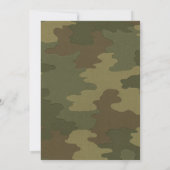 White Ribbon and Camouflage Afstuderen Invitation Kaart (Achterkant)