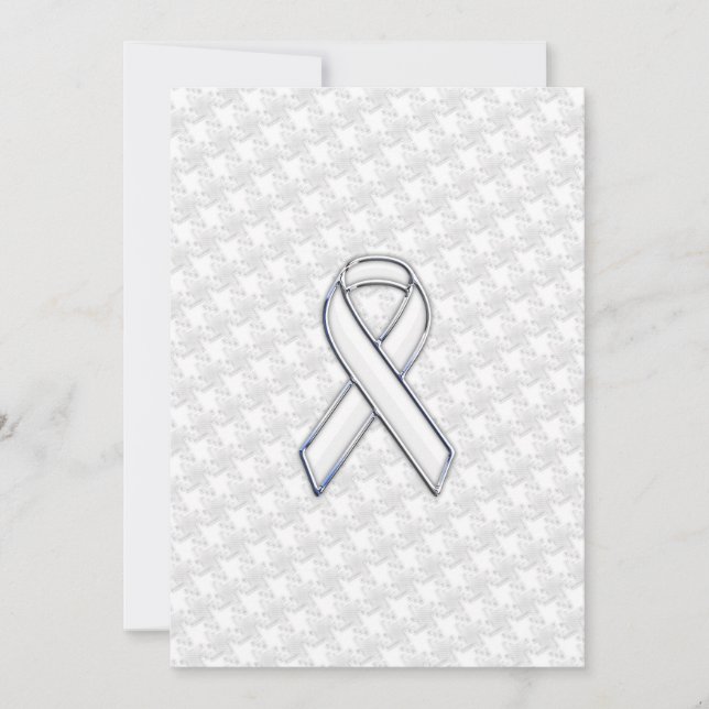 White Ribbon Awareness Applique op Houndstooth (Voorkant)