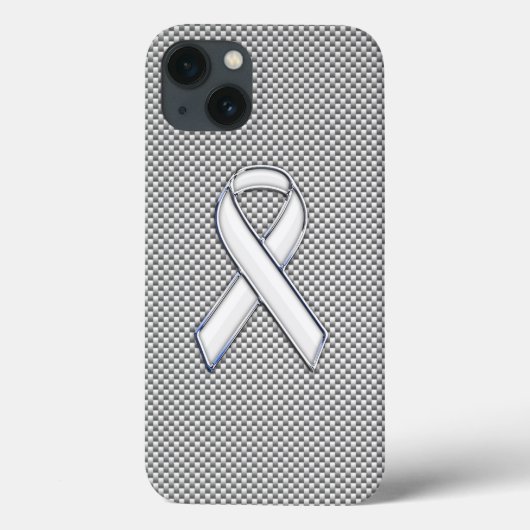 White Ribbon Awareness Carbon Fibre Print Case-Mate iPhone Case (Achterkant)