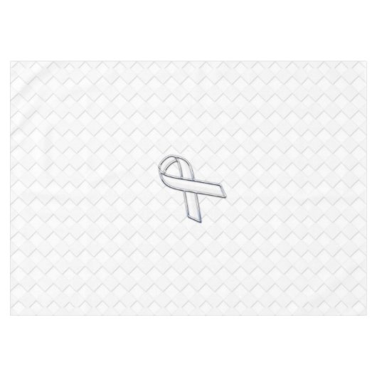 White Ribbon Awareness Checker Style Tafelkleed (Voorkant (Horizontaal))