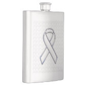 White Ribbon Awareness on Checkers Print Flacon (Rechts)