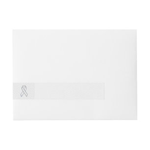 White Ribbon Awareness on Houndstooth Print Adreslabel Wikkel