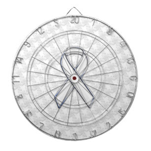 White Ribbon Awareness on Houndstooth Print Dartbord