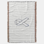 White Ribbon Awareness on Vertical Stripes Deken (Voorkant Verticaal)