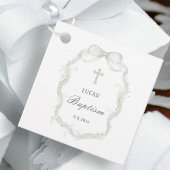 White Ribbon Baby's Breath Doop Bedankjes Labels