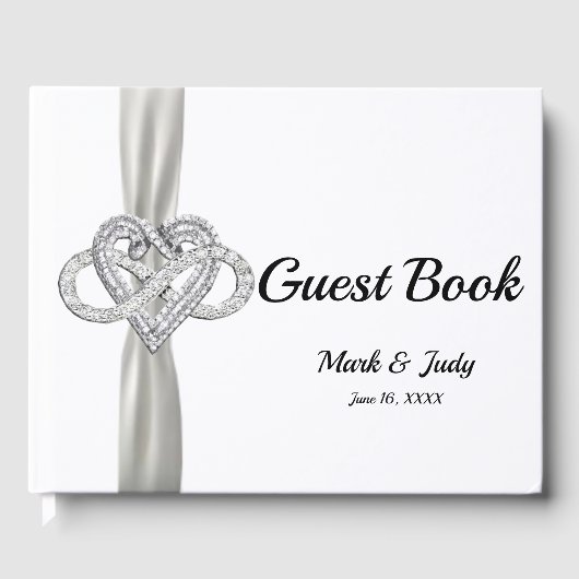 White Ribbon Infinity Heart Mariage livre d'or (Recto)