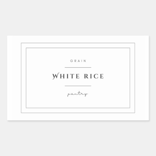 White Rice Food Label Stickers (Voorkant)