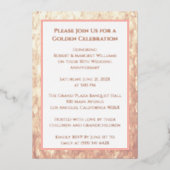 White Rings Roos Gold 50ste bruiloft Jubileum Folie Uitnodiging (Voorkant)