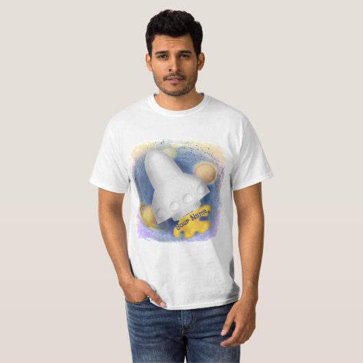 white Rocket  T-shirt (Voorkant volledig)