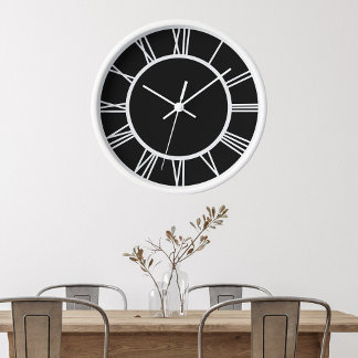 White Roman Numbers Circle White Wooden Lijst