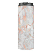 White & Roos Gold Marble, naam & monogram, Vs 2 Thermosbeker (Achterkant)