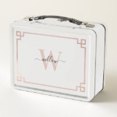 White & Roos Gold Pink Greek Key Monogrammen (Achterkant)