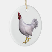 White Rooster Keramisch Ornament (Rechts)