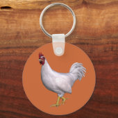White Rooster Sleutelhanger (Voorkant)