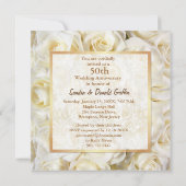 White Rose 50th Wedding Jubileum Kaart (Achterkant)