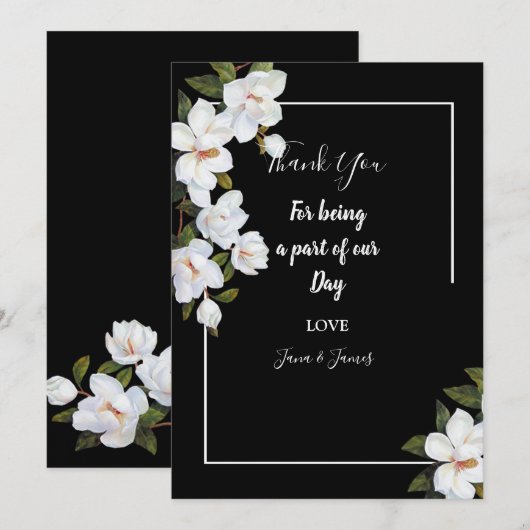 White Rose bedankt Kaart (Voorkant / Achterkant)