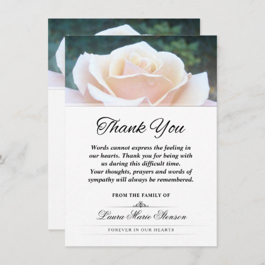 White Rose Bedankt voor je sympathie (Voorkant / Achterkant)