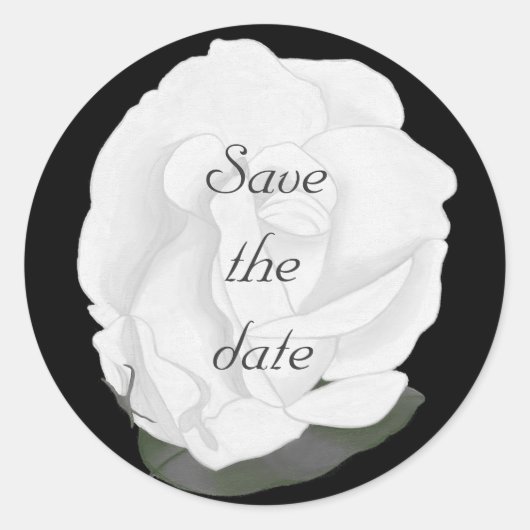 White Rose Bewaar de datum Stickers (Voorkant)