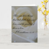 White Rose Bijbel Verse Wedding Greeting Kaart (Gele Bloem)