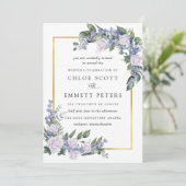 White Rose Blue Floral Wedding Kaart (Staand voorkant)